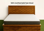 Hexa Hydraulic Natural Teak Wood Cot