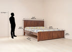 Flute Natural Teak Wood Cot