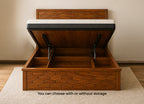 Hexa Hydraulic Natural Teak Wood Cot
