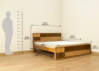 4 Square Natural Teak Wood Cot