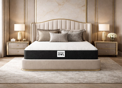 Morning Owl 7 Zone Organic Latex Mattress – Luxury Bedroom Lifestyle Photo – Best Orthopedic Mattress India