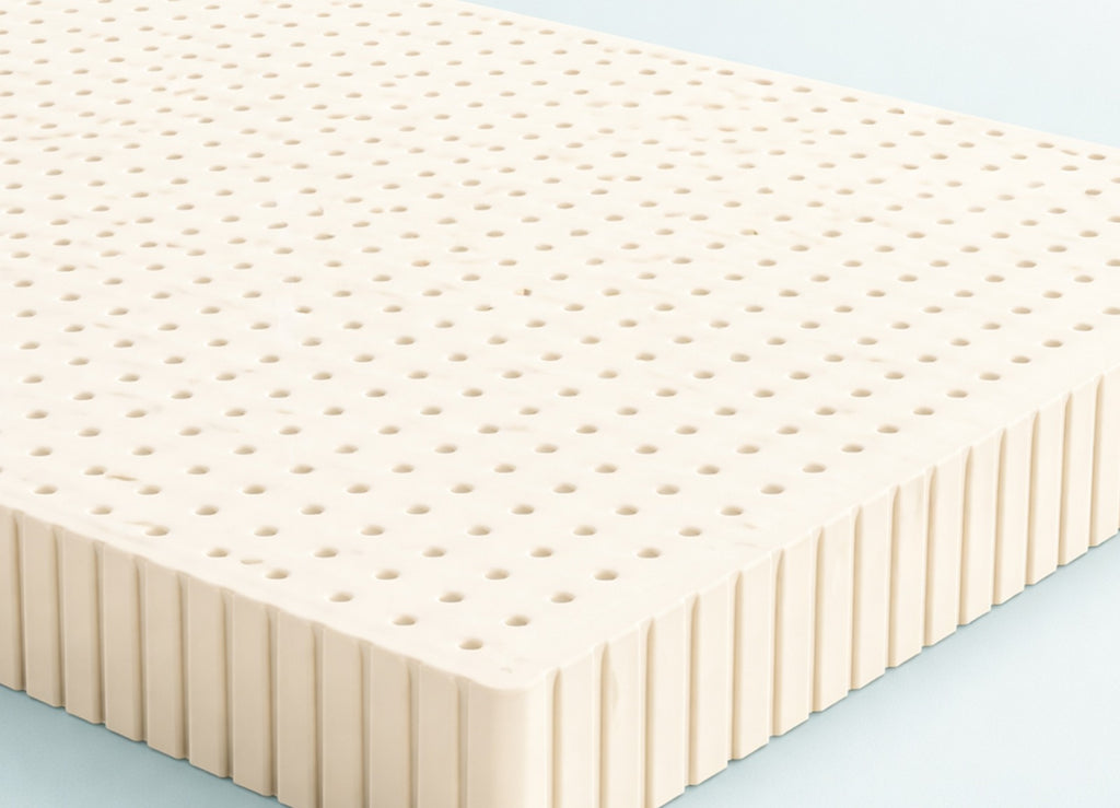 Morning Owl 7 Zone Natural Latex Foam Closeup – Pinhole Aeration Design for Better Airflow and Cool Sleep – Chemical Free Latex Mattress India