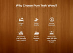 4 Square Natural Teak Wood Cot