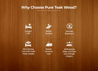 4 Square Natural Teak Wood Cot