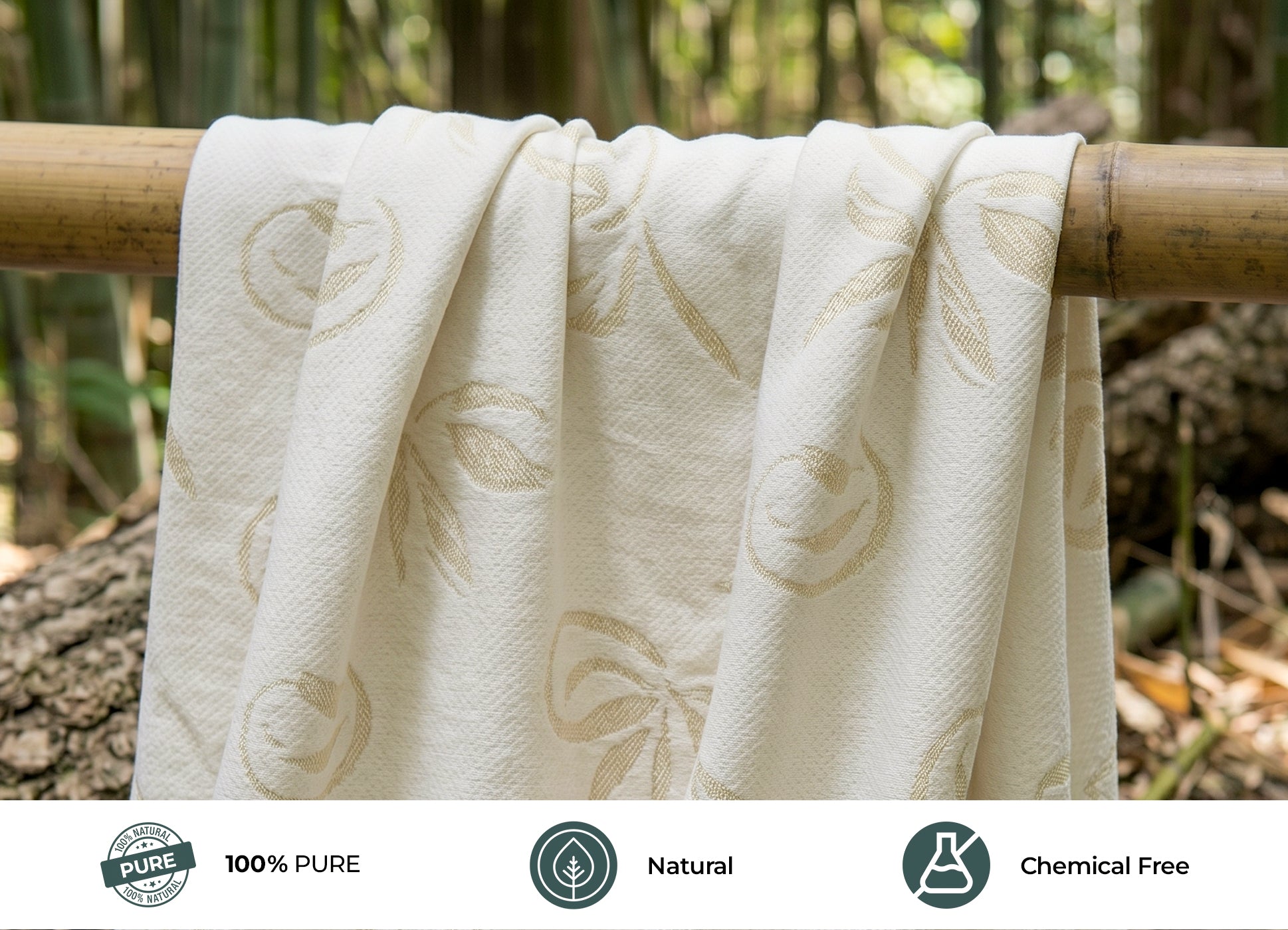 Morning Owl Bamboo Mattress Protector 100 percent pure natural chemical free bamboo fabric close up India