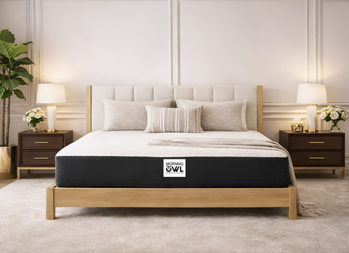 Morning Owl Medium Firm Natural Latex Mattress on Bed – Best Latex Mattress India
