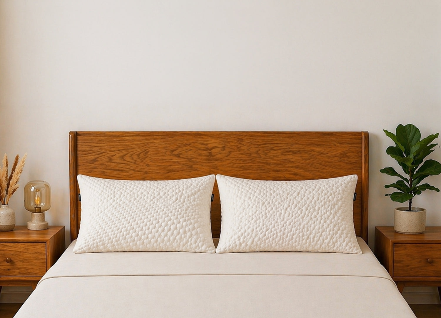 White Regular Natural Latex Pillow – Morning Owl | Chemical-Free & GOLS Certified
